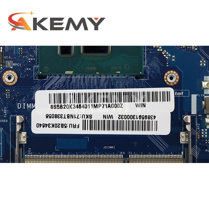 

Akemy For Lenovo 500-15ISK Laptop Motherboard SR2EY I5-6200U AIWZ2 AIWZ3 LA-C853P Main Board 100% well working