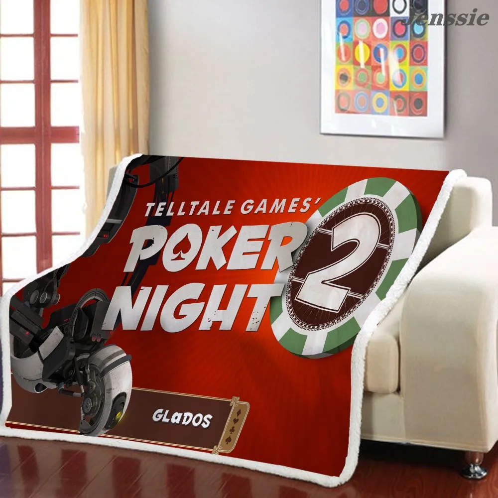 

Skull Beauty Pattern Sherpa Fleece Blanket 3D Poker Printing Plush Throw Blanket Casino Telltale Game Blanket for Sofa Bed