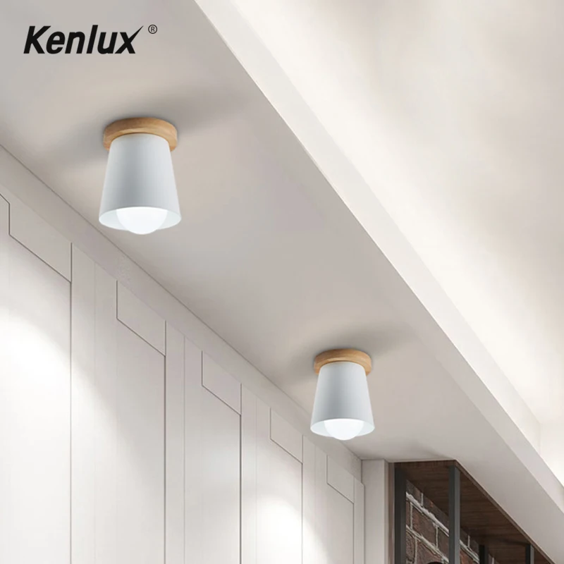 Скандинавский светодиодный деревянный потолочный светильник с поверхностным