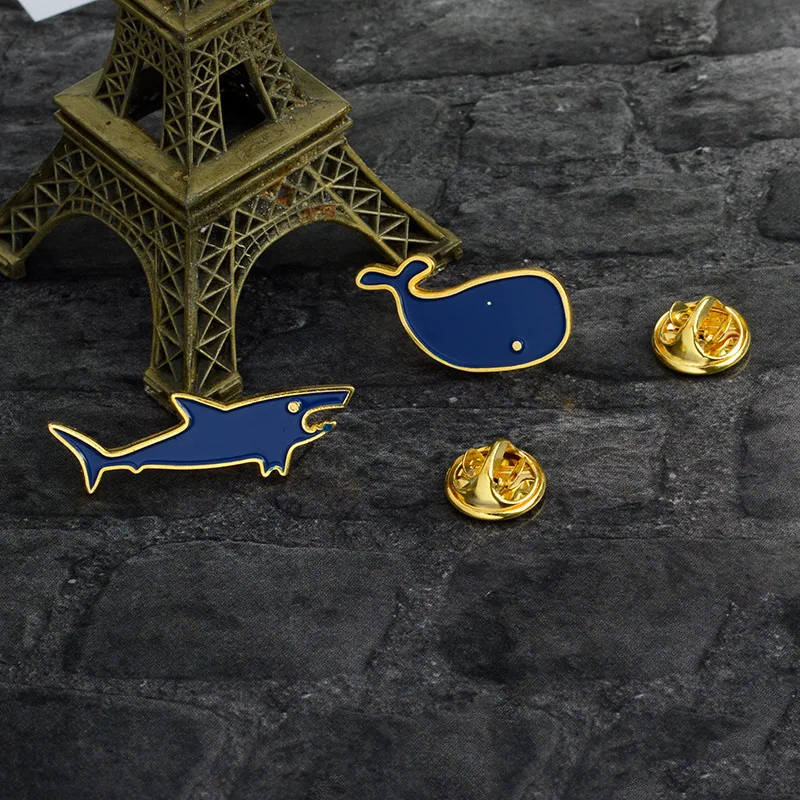 

Enamel Brooch Alloy Drip Pin Buckle Cute Shark Personality Micro Badge Collar Pin