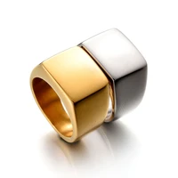 gold mens rings black smooth punk cool titanium steel signet ring mens party jewelry simple gift boyfriend mens accessories