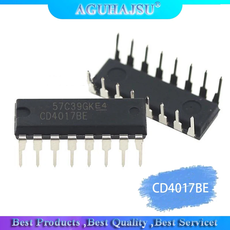 10 шт. CD4017BE DIP16 CD4017 DIP CD4017B Новый десятичный счет/дистрибьютор | Электронные