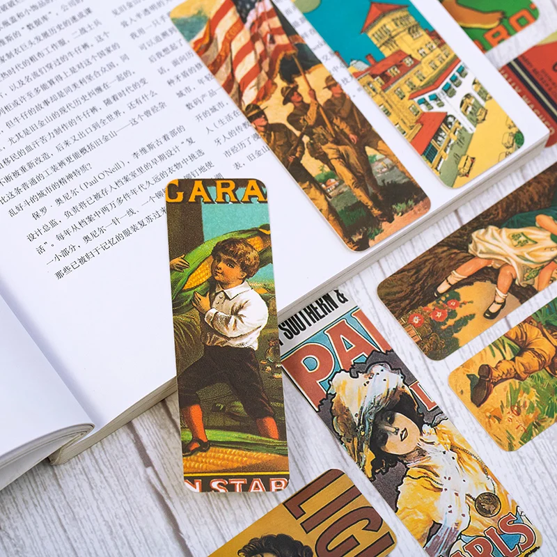 

28pcs/lot Retro Painting Paper Bookmarks for Books Tab for Books Accessories Marker Gift Office School Stationery F6048