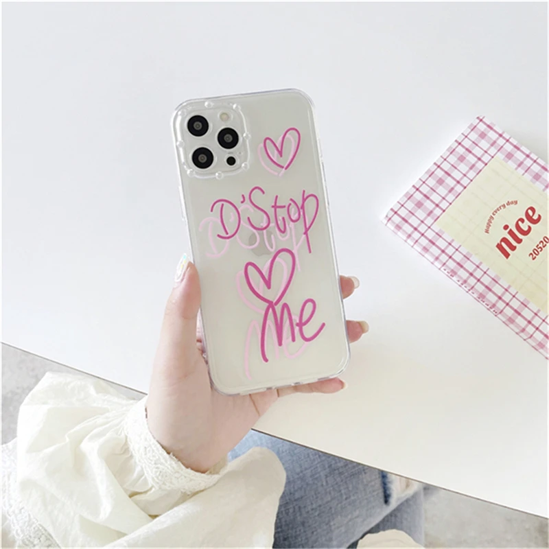 

Personalized Letters Case For iPhone 11 12 Pro Max 12 Mini 7 8 Plus X XR XS Max SE 2020 Clear Soft Camera Protection Back Cover