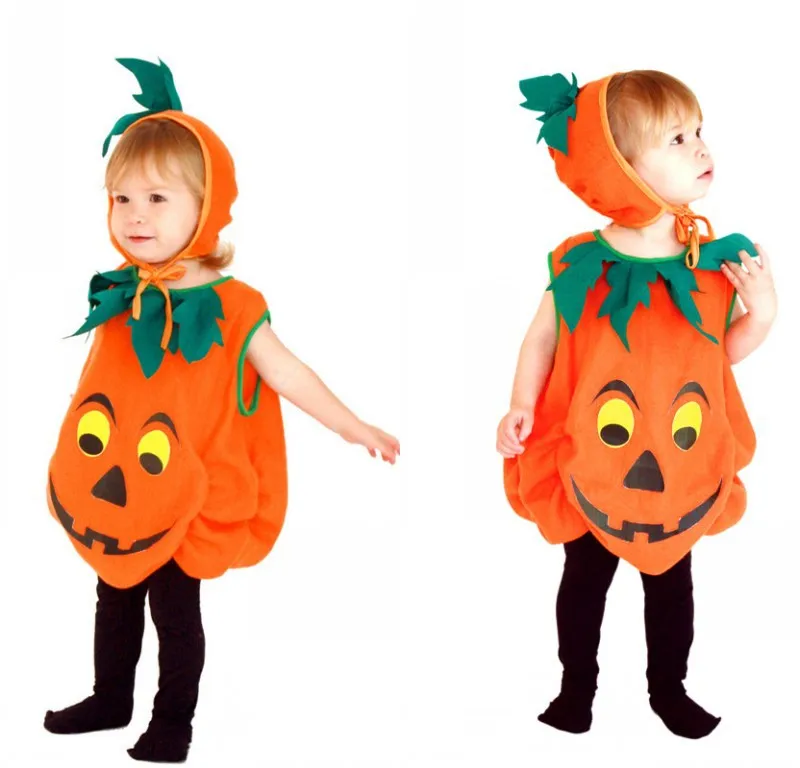 

Baby Boys Girls Pumpkin Lovely Outfit Kids Trick or Treat Jumpsuit Hat Halloween Cosplay Costumes Party Role Play Dress Up Suit