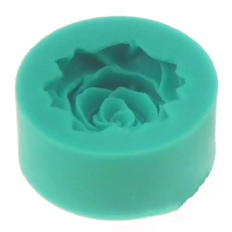 Пресс-форм 3D DIY силиконовые розового цветка Fondant (сахарная) торт Шоколадный