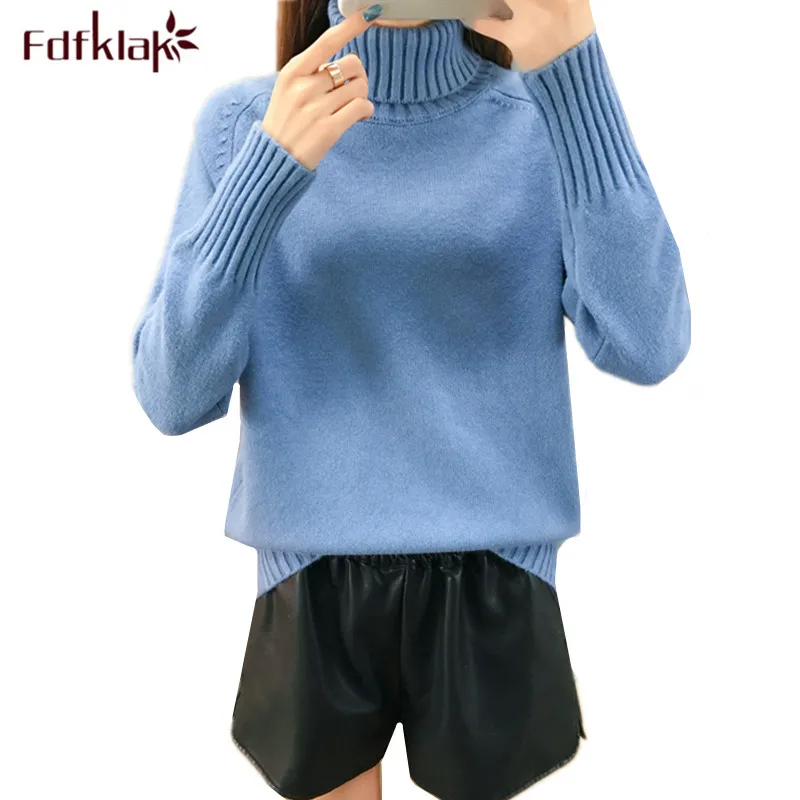 Женские свитера Fdfklak осенне-зимний теплый пуловер джемпер толстый свитер с
