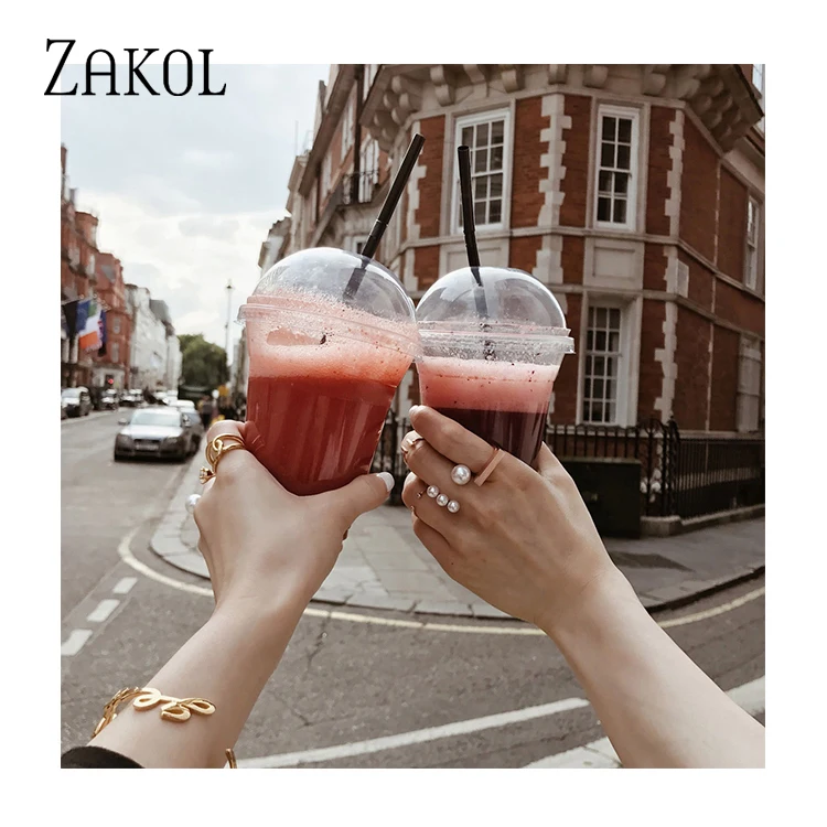 ZAKOL 2020 корейские темпераментные открытые жемчужные кольца для женщин женские