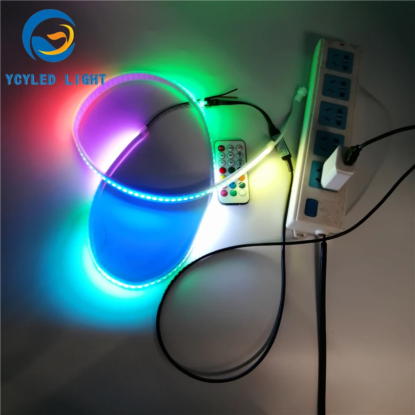 1 м 5 в usb ws2812b 144 светодиодов цифровой программируемый адресуемый 5050smd rgb Светодиодные полосы света ws2812 Светодиодная лента с радиочастотным пультом дистанционного управления