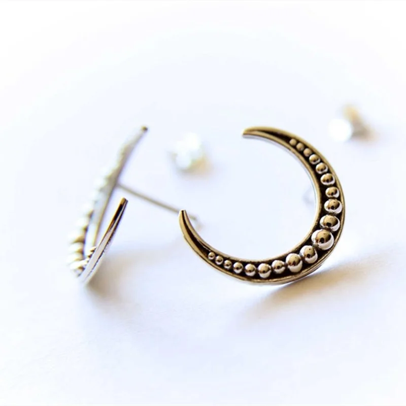 

Simple Minimalist Silver Color Earring Crescent Moon Earrings Boho Earrings for Women Female Wedding Jewelry