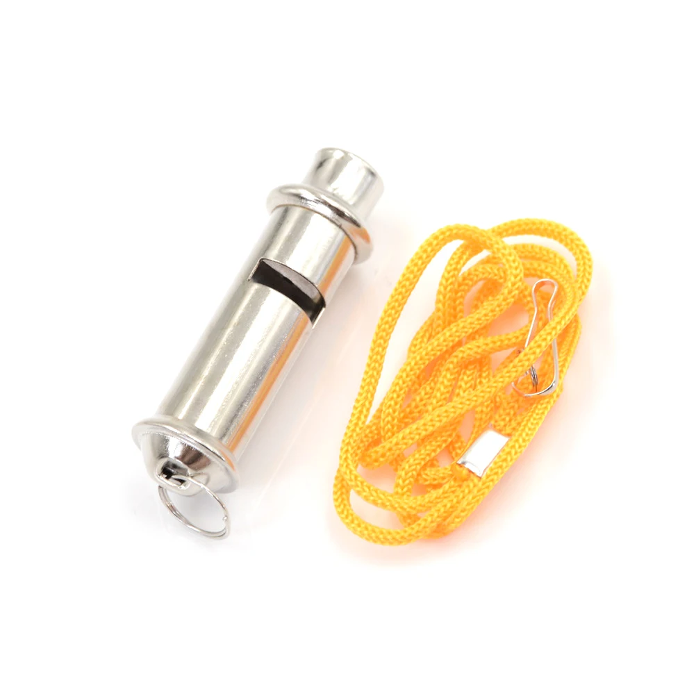 

New Arrival Police Bobby Survival Silver Metal Whistle with Neck Chain Training Football Basketball Match Judge Outdoor Camping