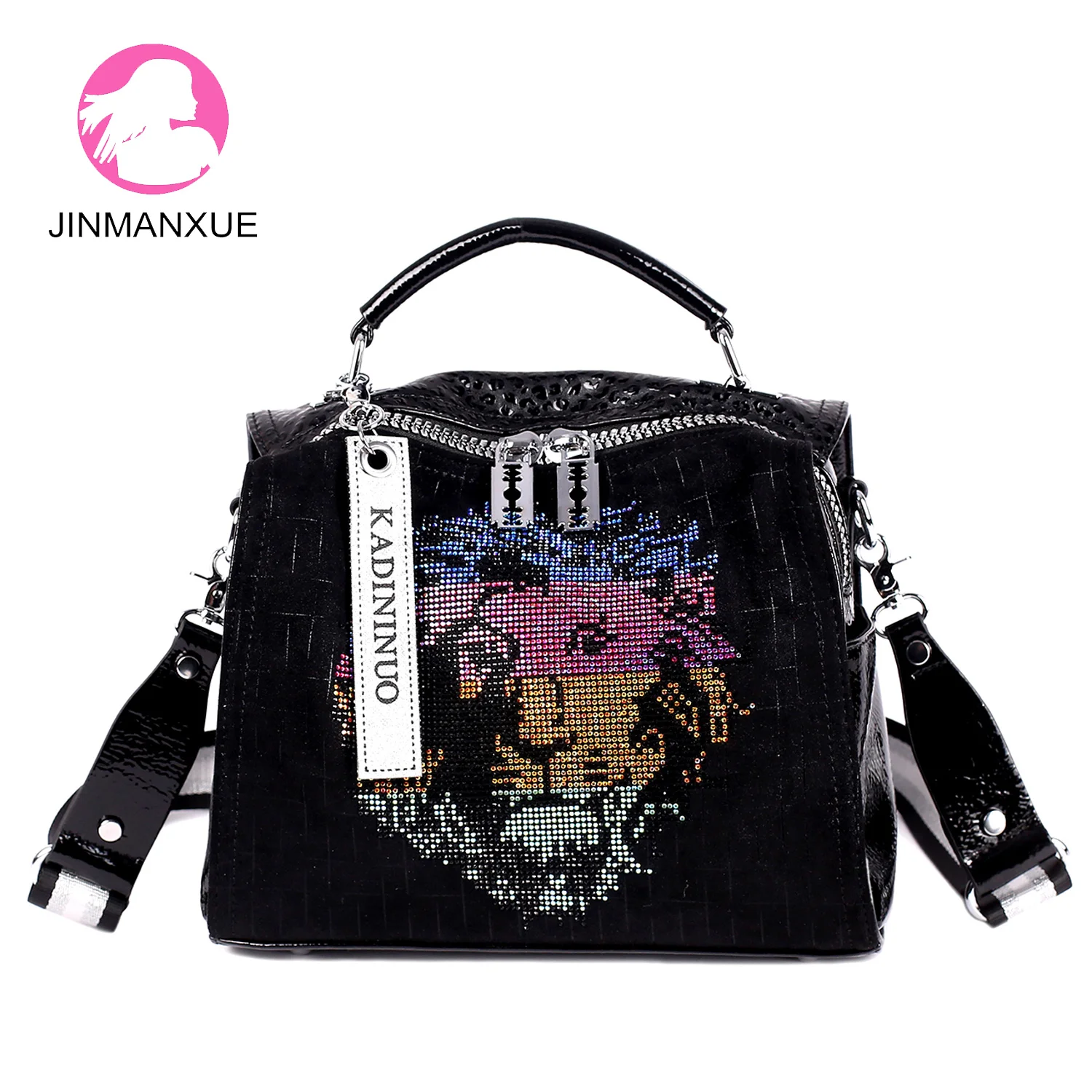 Стразы женский рюкзак с принтом бабочки роскошные дорожные сумки через плечо