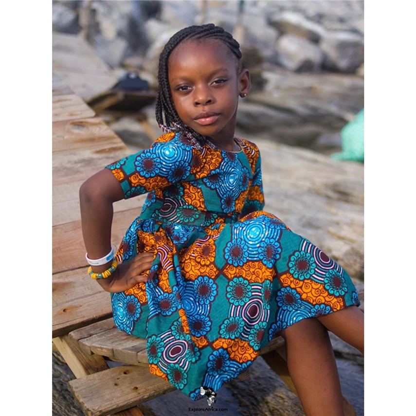 Модная детская одежда в африканском стиле Новинка 2020 года Платье для маленьких
