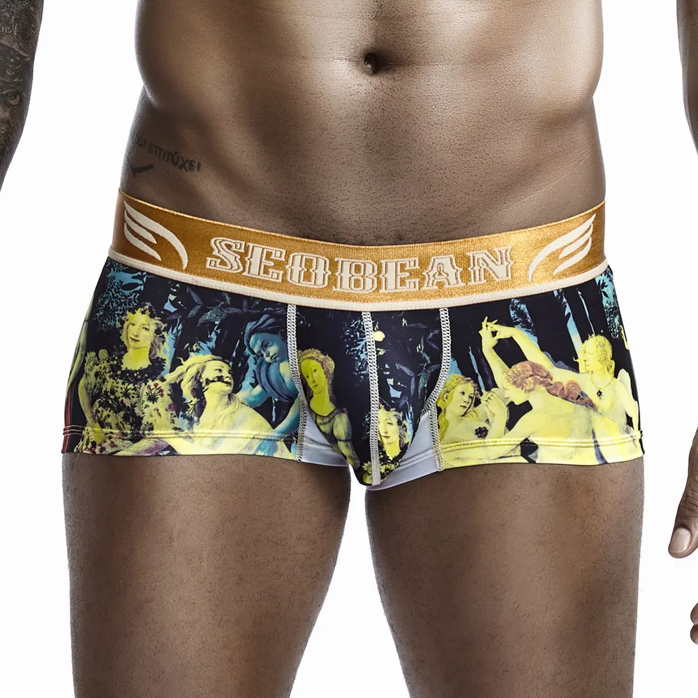 SEOBEAN Brand Tiger Stripe Men's Underwear Boxers Male pyjama  Panties Sexy Low Waist Men Boxer Shorts Calzoncillos Cuecas