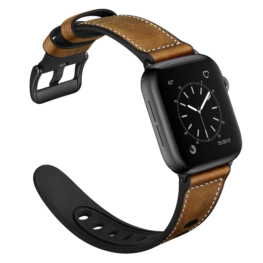 Cow Leather strap For apple watch band 44mm 40mm iwatch Series 6 5 4 3 2 1 watch Accessories loop 42mm 38mm bracelet Replacement