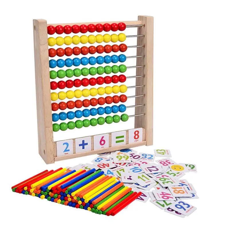 

1 Set Wooden Educational Abacus Children's Calculation Toy Math Learning Tools