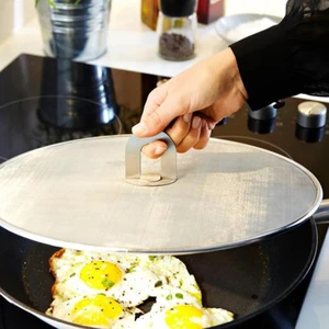 25cm/29cm/33cm Splatter Screen Anti Grease Frying Pan Splash Guard Protect From Hot Oil Steel Cookware Kitchen Accessories