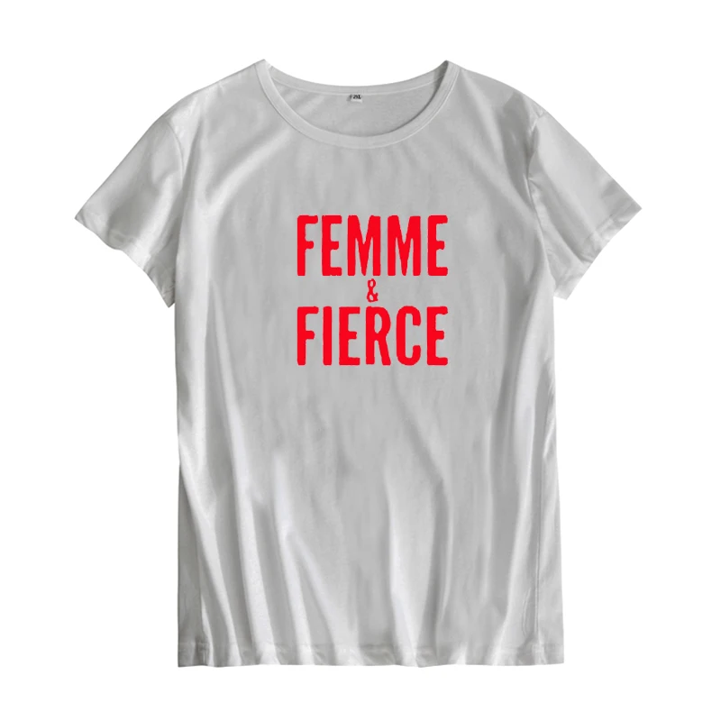 Femme Fierce Футболка модная женская футболка с лозунгом 2018 Новая черная белая