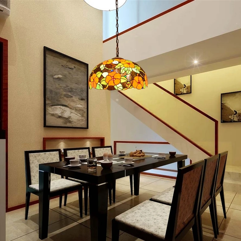 45 см европейские богатые цветы стеклянная люстра Tiffanylamp Ресторан Бар