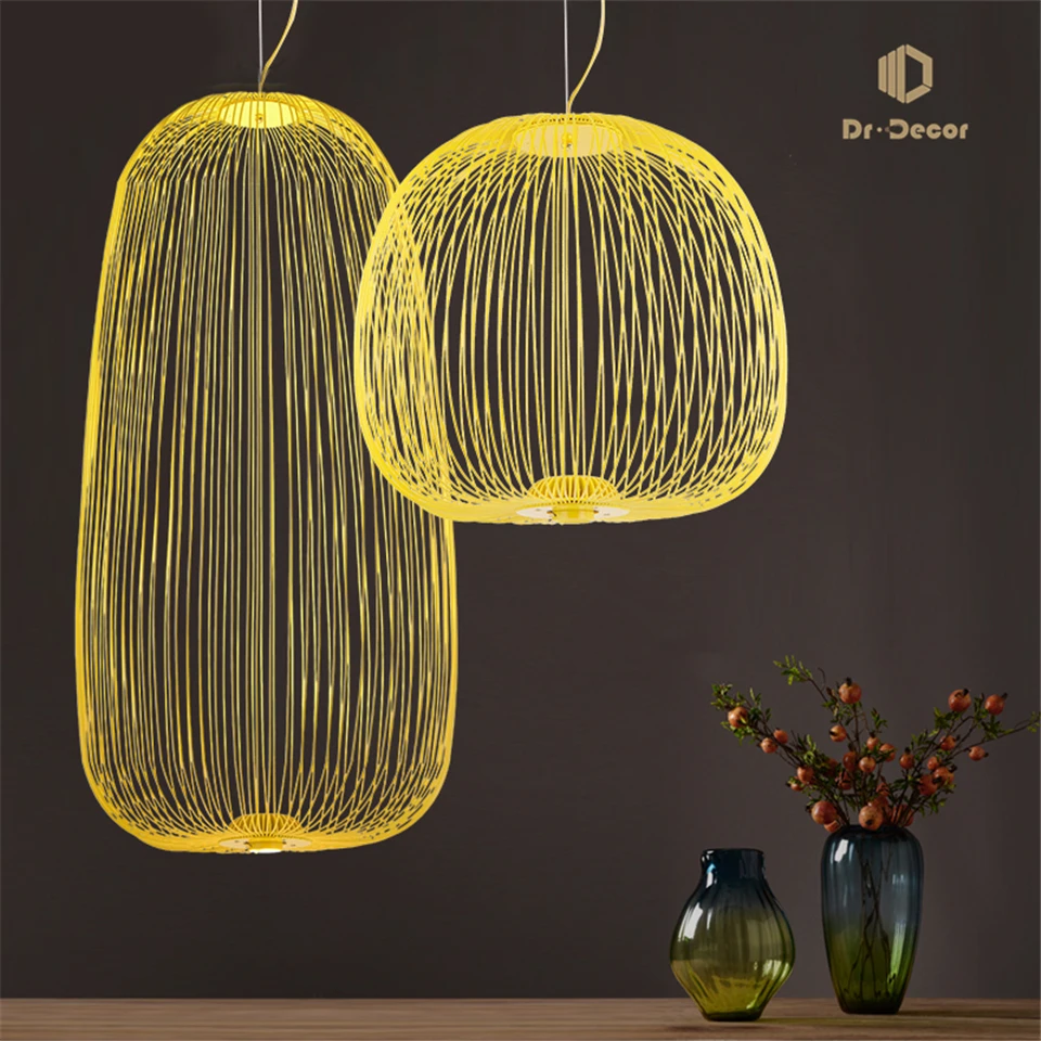 Современный светильник Nordic Foscarini Spokes Birdcage Pendant Lights из железа с управлением LED, ретро освещение для гостиной и кухни.