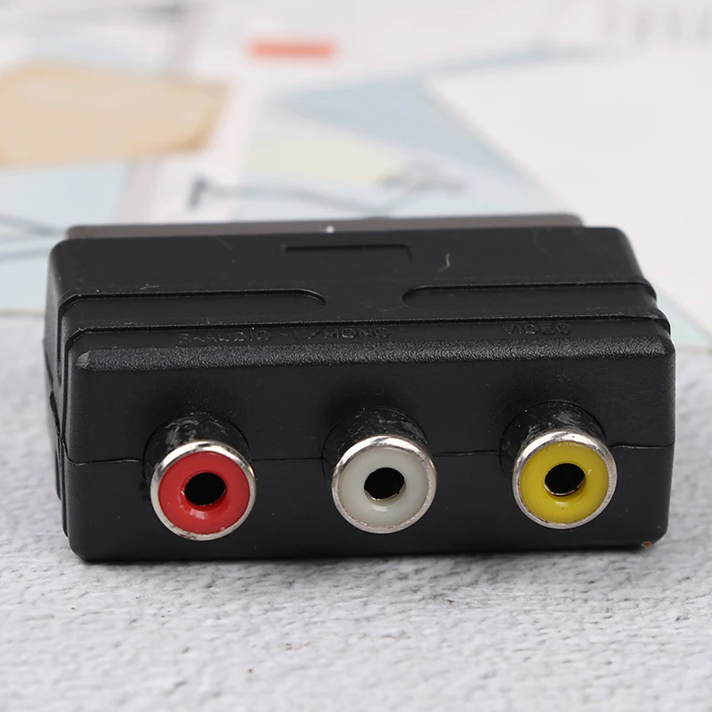 RGB Scart К 3 RCA S видео адаптер Композитный SVHS AV TV Аудио конвертер для DVD рекордер ТВ