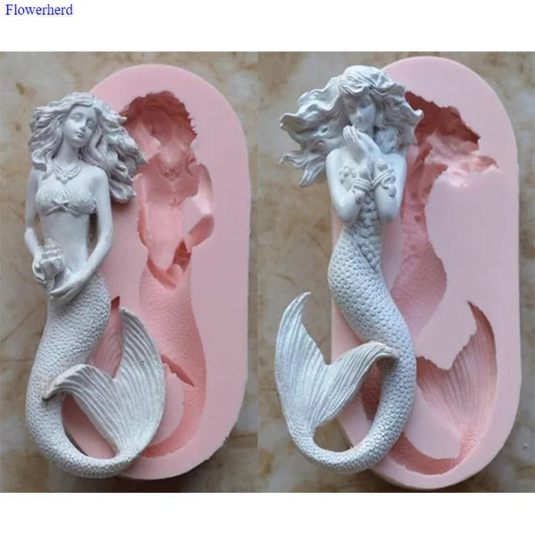 

New Mermaid Silicone Mould Fondant Cake Fishtail Chocolate Birthday Wedding Decoration DIY Mold