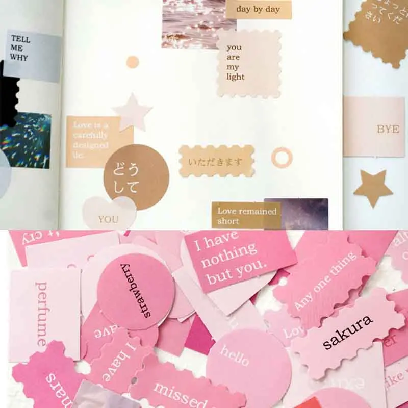 

50pcs DIY Paper Coated paper Stickers Peninsula Spring DIY Craft Stickers Dream Memory Dream Sunset DIY Craft Stickers