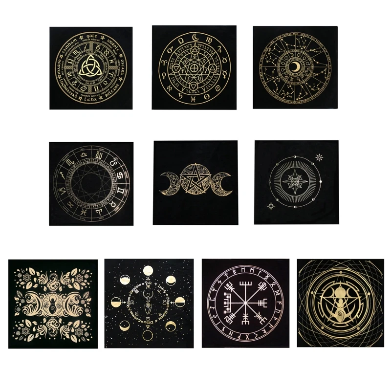

Tarot Tablecloth Suede Mat Constellation Divination Altar Cloth Witchcraft Supplies Board Game Astrology Oracle Card Pad