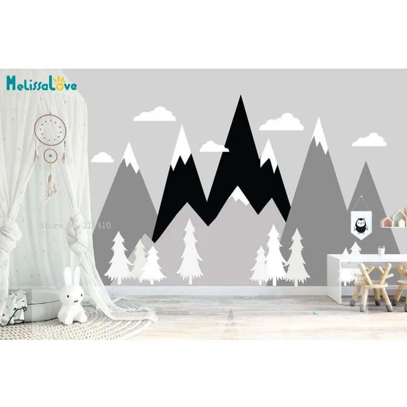 Пользовательские цвета горные настенные наклейки детская комната съемные