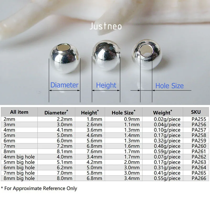 Сплошной серебряные бусины 925 пробы бесшовный круглый шарик ювелирные изделия DIY