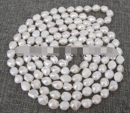 

P7759 - 48" 8-9mm natural white baroque freshwater pearl necklace