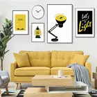 Плакаты и принты для гостиной, желтые, минималистские, Скандинавская Картина на холсте