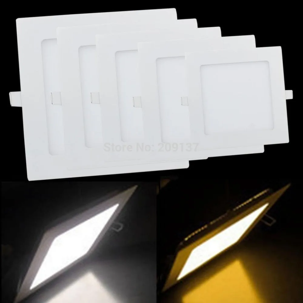 

6W AC85~265V Cold White/warm White LED Ceiling LED Downlights Square Panel Lights Bulb SMD3528 High Quality