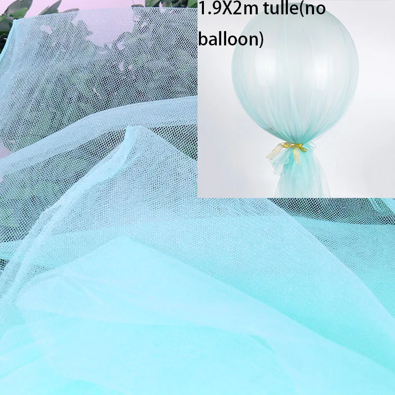 1.9x2m tulleD MEIDDING, прозрачная коробка для воздушных шаров, держатель для блока, латексные шары, арки, гирлянды для душа для малышей, для мальчиков и девочек, вечерние гирлянды, поставки - Цвет: 1.9x2m tulleD