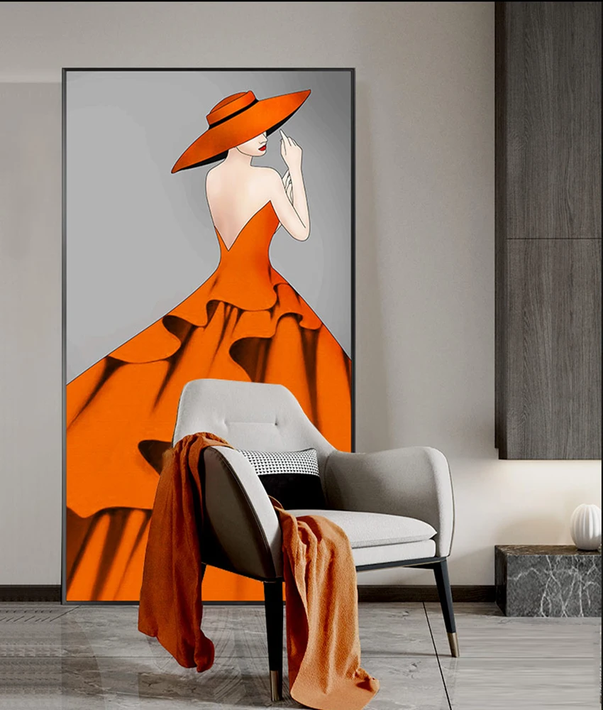MUTU в скандинавском современном стиле персонажи модная оранжевая девушка