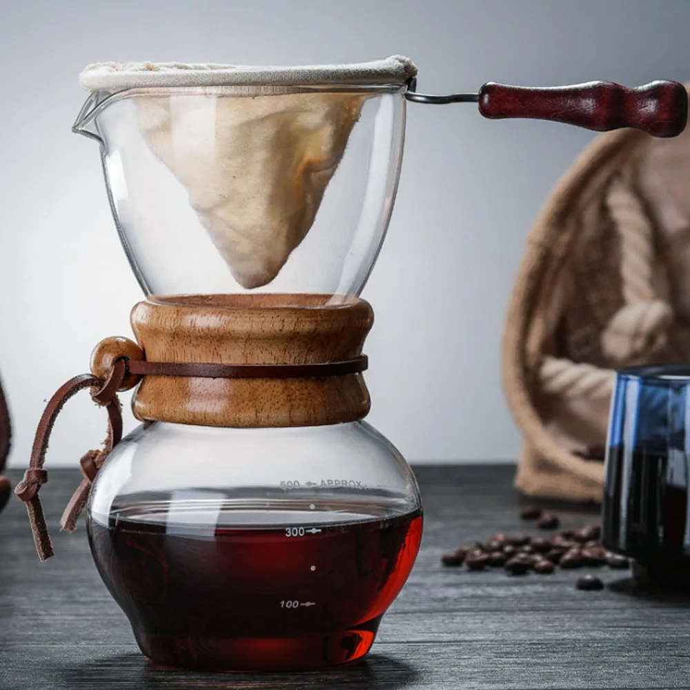Ecocoffee 480 мл термостойкий стеклянный горшок Перколятор V60 бариста ручной капельный
