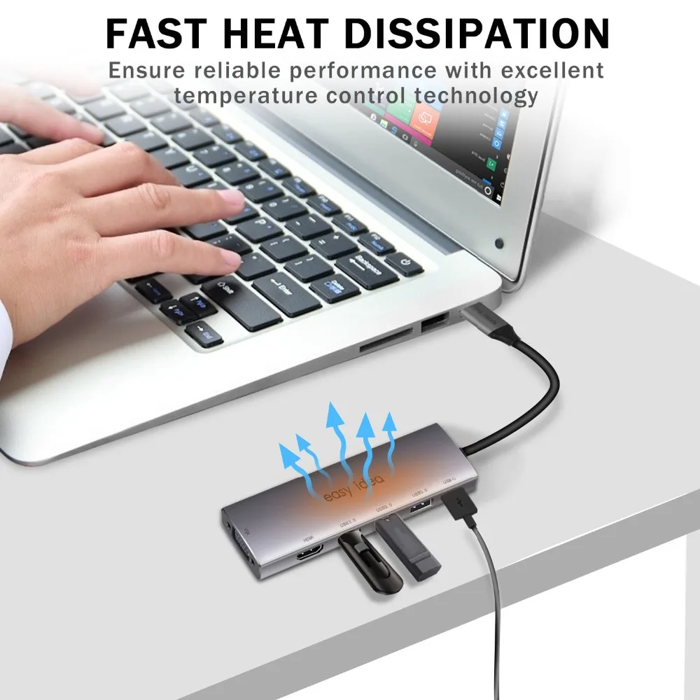 OTG usb-хаб 3,0 USB C концентратор HDMI 3 порта разветвитель Мульти USB 3,0 type C концентратор USB-C Hab VGA Адаптер C док-станция для MacBook Pro Аксессуары