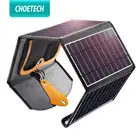 Солнечная панель CHOETECH 5 В, 2,4 А, 22 Вт, USB-выход, Портативные водонепроницаемые солнечные панели для iPhone X, XS, 8, 7, 6s Plus, батарея для телефона