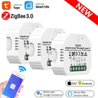 Модуль переключателя Tuya ZigBee 3,0, умный светильник ключателя света, релейный модуль, 2 клавиши, модуль переключателя Zigbee + rf, пульт дистанционного управления, работа с Alexa