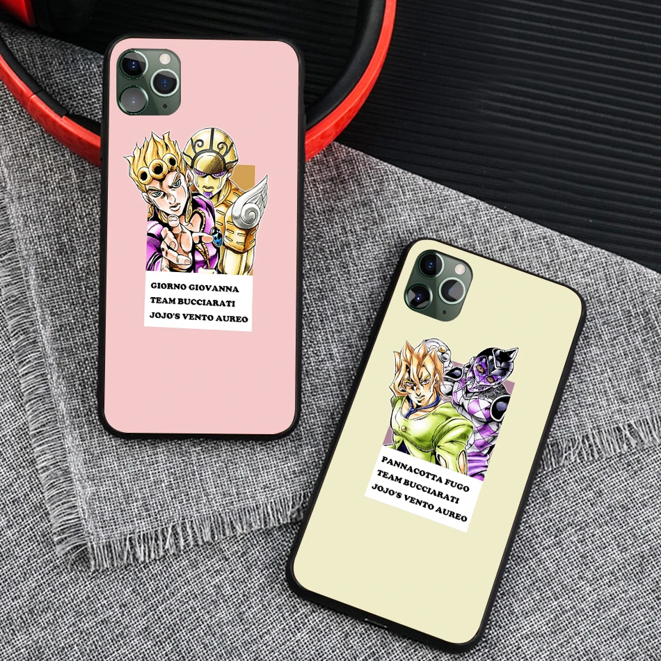 team bucciarati vento aureo jojos bizarre soft silicone phone case cover shell for iphone 6 6s 7 8 plus x xr xs 11 pro max free global shipping