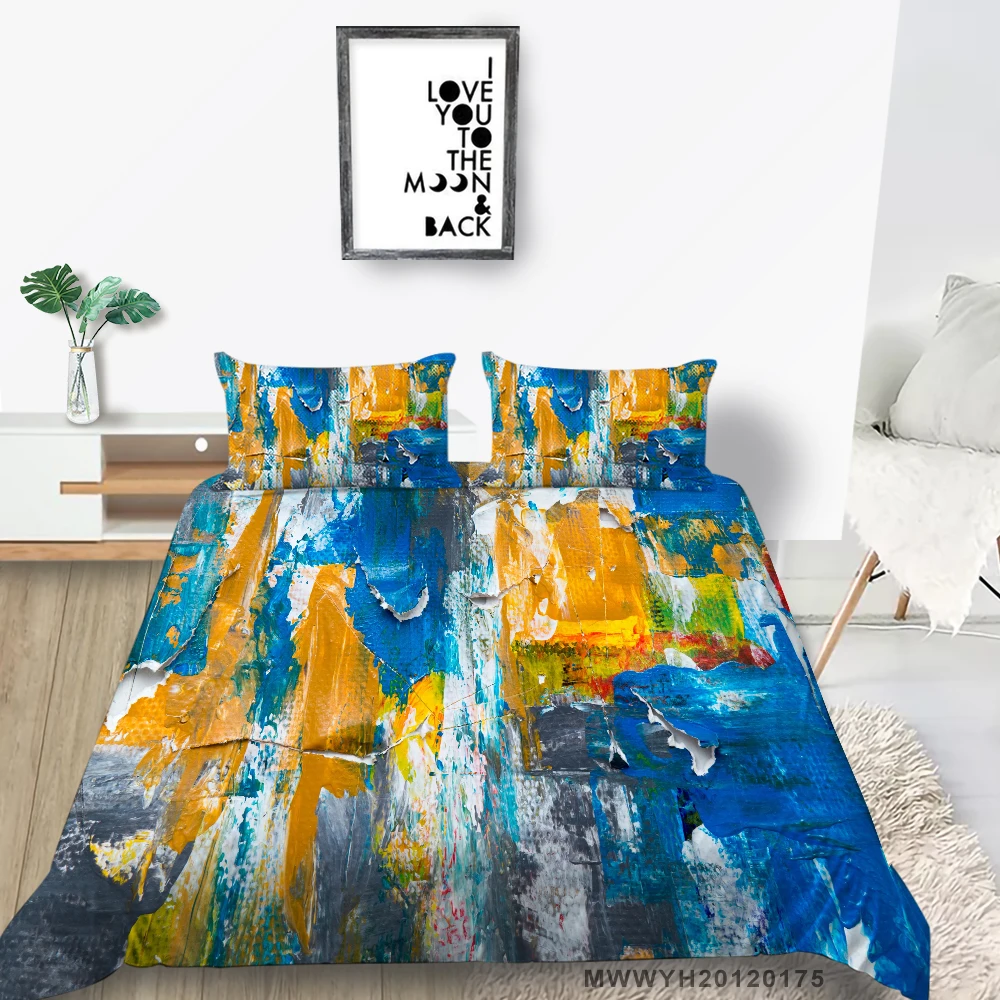 

Граффити Комплект постельного белья с двойным мода Художественный пододеяльник картина маслом близнец полный «King», «Queen» один комплект пос...