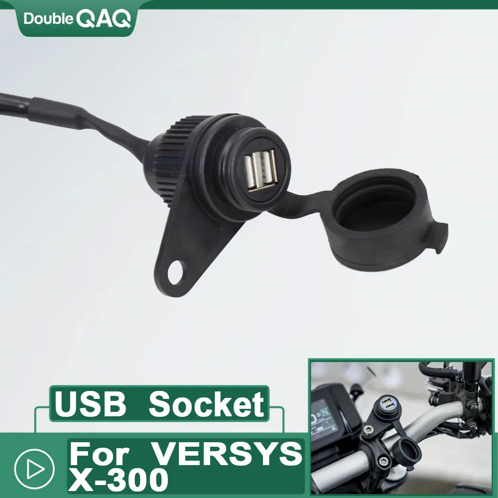 

For Kawasaki VERSYS X-300 Dual USB Motorcycle Charger Plug Socket Cigarette Lighter Adapter