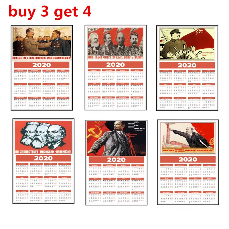 2020 календарь посты плакат для кафе бар Кухня Спальня украшение дома наклейки на