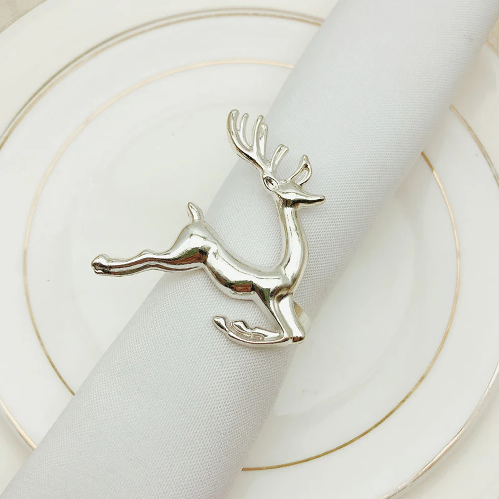 

High-end Christmas Tree Napkin Ring Bow Flower Wreath Mouth Ring Hotel Sample Room Set Table Christmas Napkin Buckle