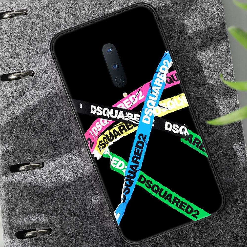 

DSQ2 D2 Fashion Trend brand Phone Case Cover Hull For 1+ Oneplus 5T 6 6T 7 7T 8 8T Pro black Etui Fashion Cell 3D Funda Painting