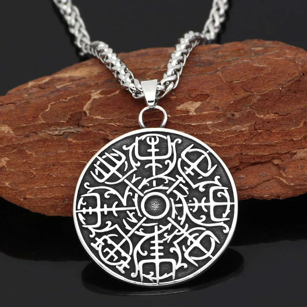 Мужской скандинавский Викинг vegvisir амулет odin кулон ожерелье из нержавеющей стали