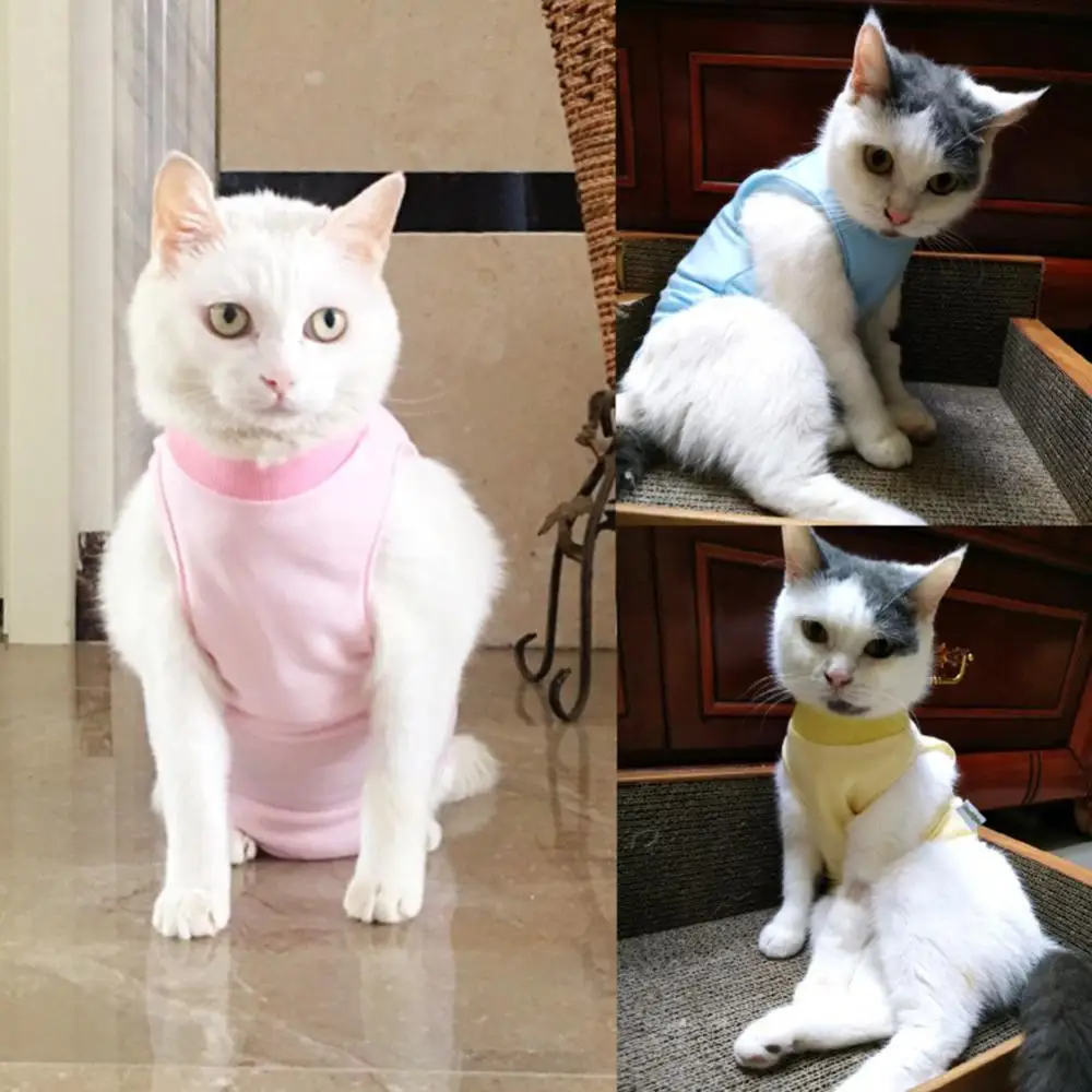

Pet Cat Recovery Weaning Suit Breathable Elastic Vest Wound Protection Clothes Anti-mite Soft Cat Weaning Suit