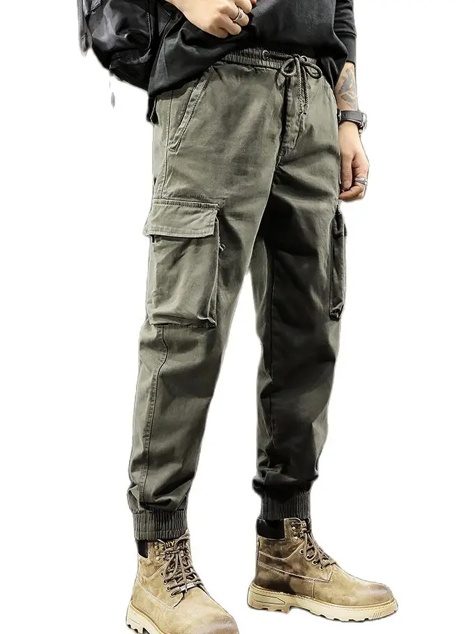 Cargo Pants Overalls Army green overalls male popular ins super spring and autumn men trousers summer leisure trousers thin