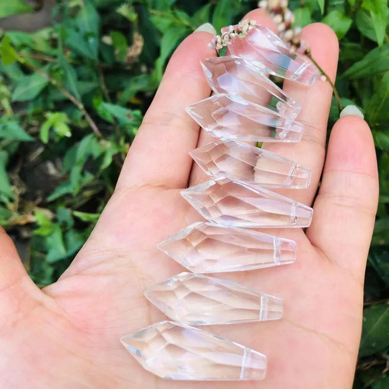 38 мм 65 шт. прозрачные маленькие хрустальные бусины в виде сосулек подвески для