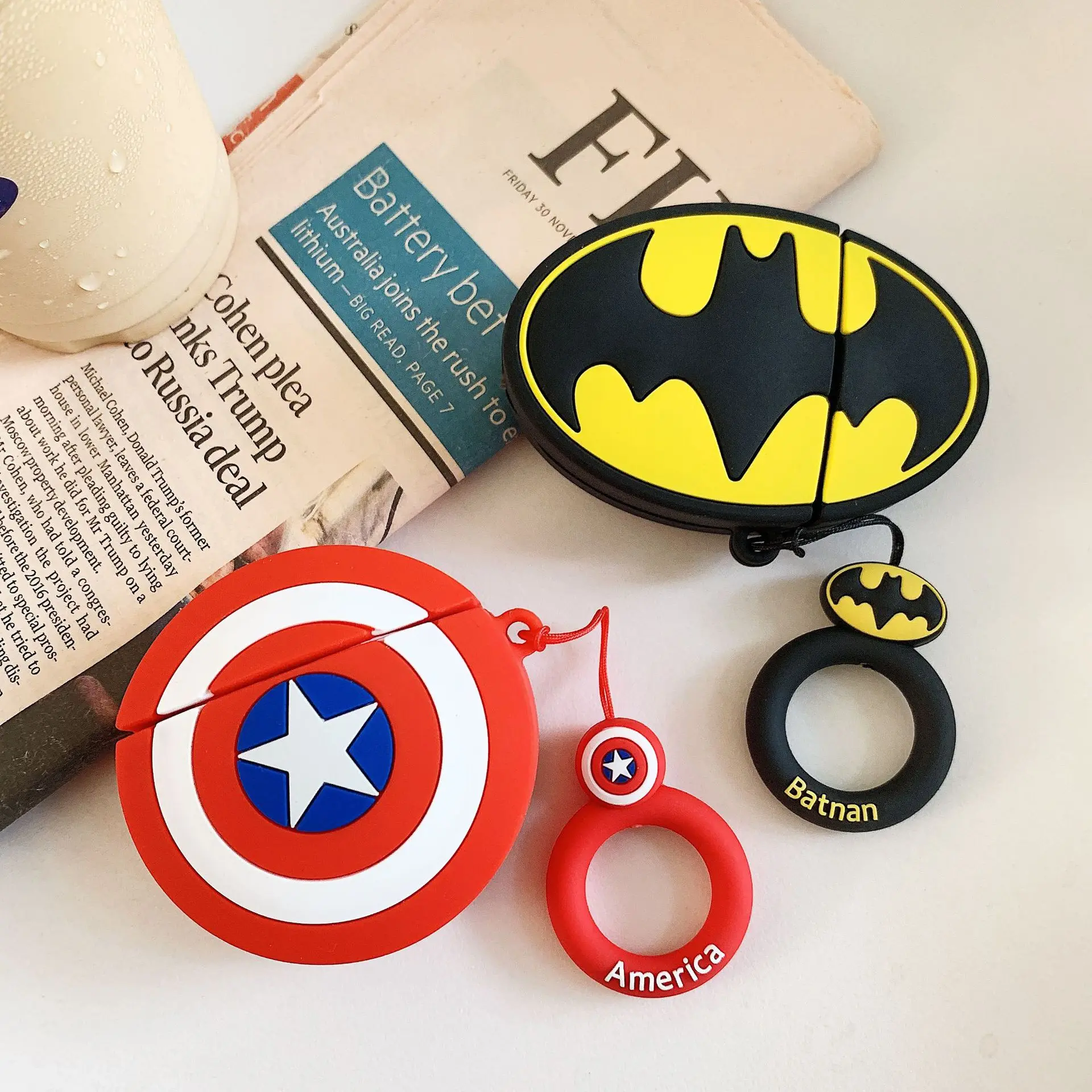 Чехол для Airpods Marvel Мстители Капитан Америка Бэтмен чехол наушников Apple 2 чехла Earpods